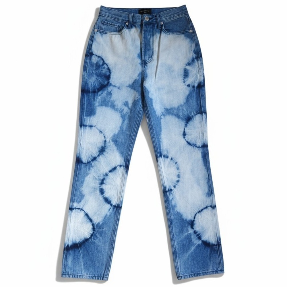 Juicy Couture Indigo Tie Dye Relaxed 5 Pocket Denim Jeans Women Size 25 NWT $120